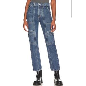 AGOLDE Cooper Cargo Jeans Size 24 Regulation Blue Straight Leg Utility Denim